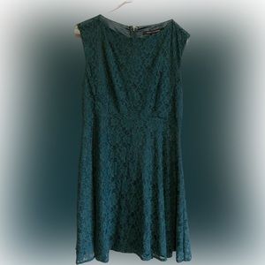 French Connection Medium Lace Dress, Emerald Color